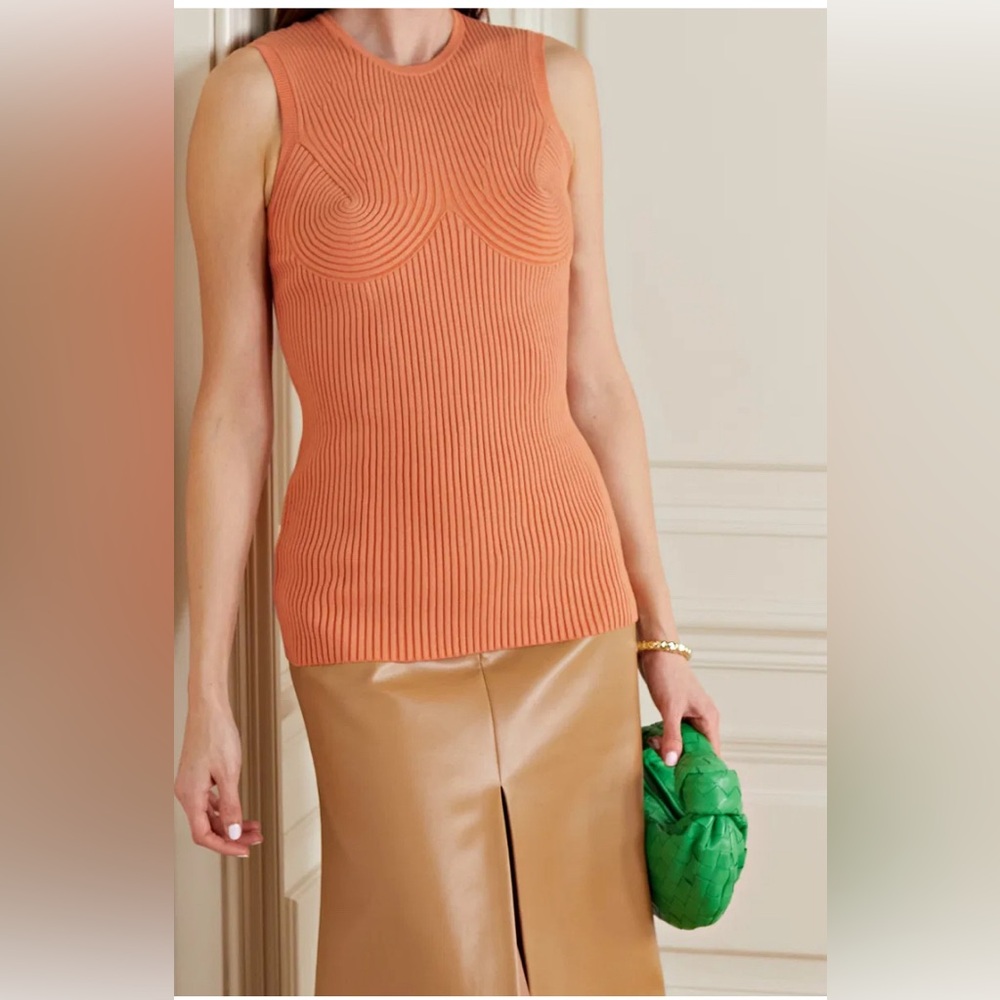 NWT *STELLA MCCARTNEY* RIBBED KNIT BUSTIER SHAPING TOP- SIZE 36 - Picture 8 of 11